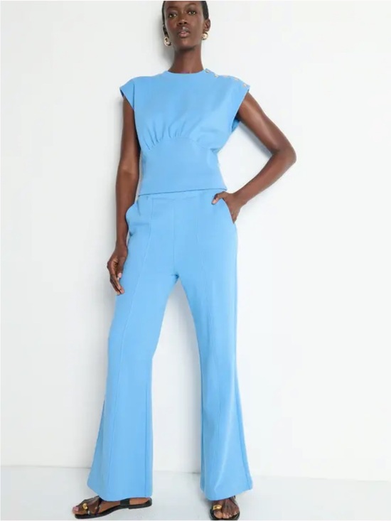 Nation LTD Pants - Nation $198 Reese Glare leg Sweatpant in laguna blue